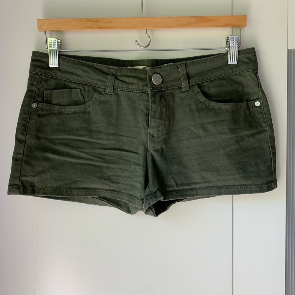 Army green jean shorts